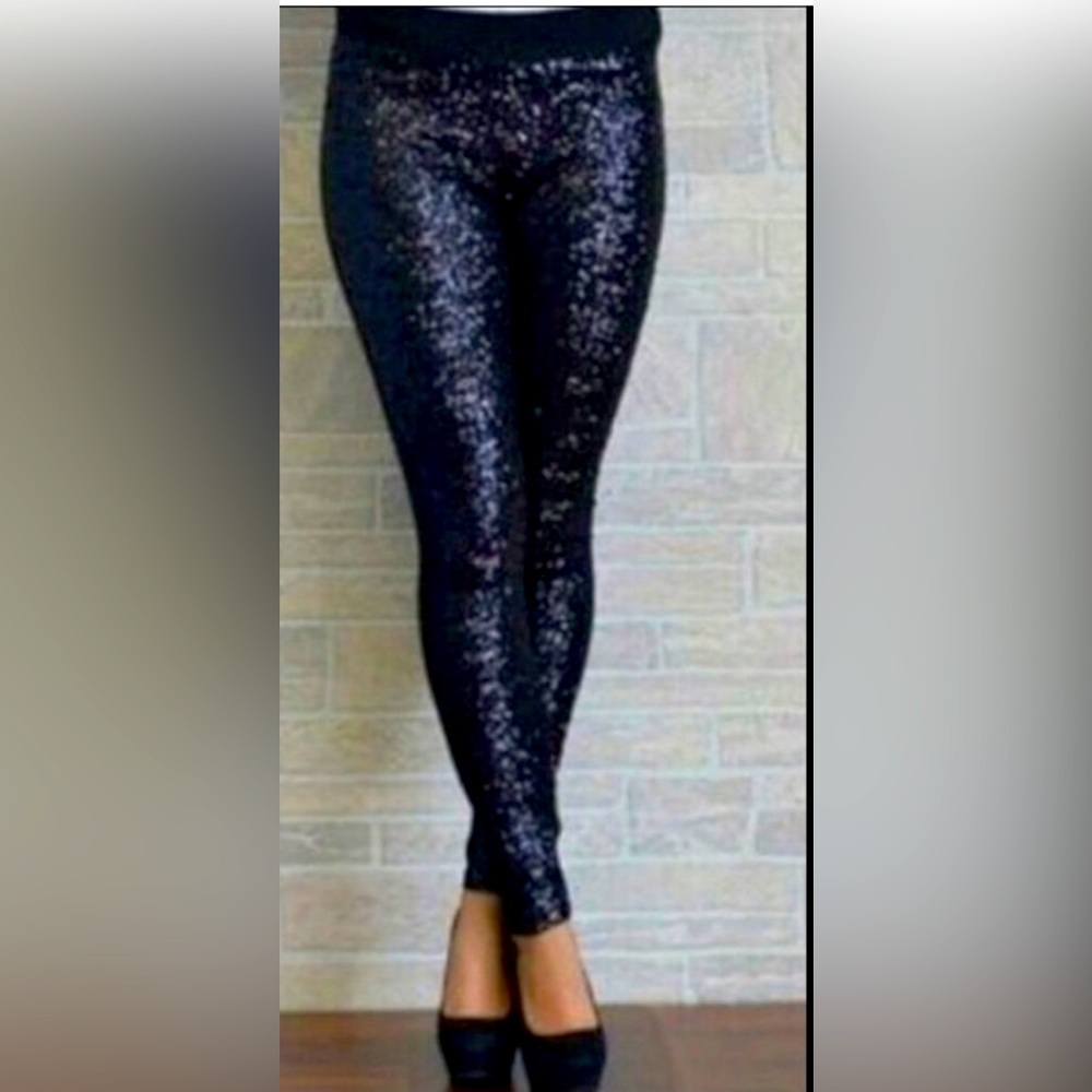 May & July Navy sequins leggings
